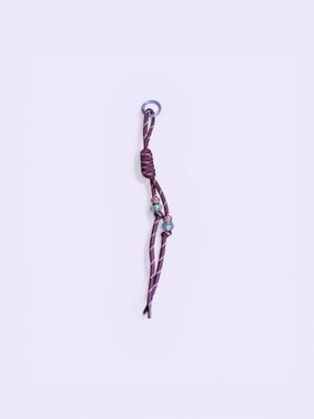 Purple Beaded Rope Tassel Keychain